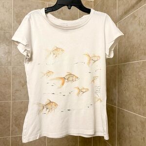 Rare anthropologie Leifsdottir White Shirt, Size Medium